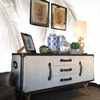 Mueble TV Yute y Cuero